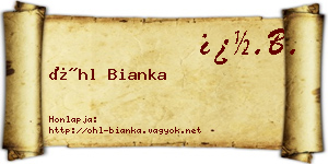 Öhl Bianka névjegykártya